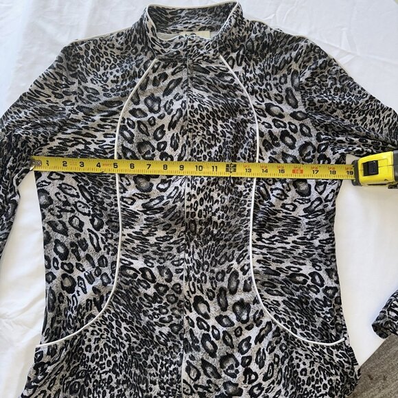 Neiman Marcus Exclusive Leopard Print Zip-Up Jacket  Womens Size S - Picture 7 of 9